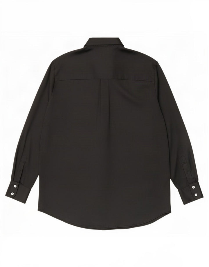 Zara Oversized skjortebluse til kvinder UK 10 Lille sort polyester