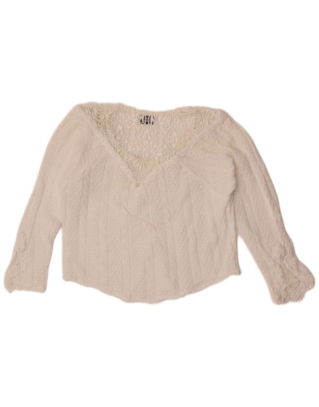 Marilu Kvinders abstrakt mønster Crop Top UK 10 Small White