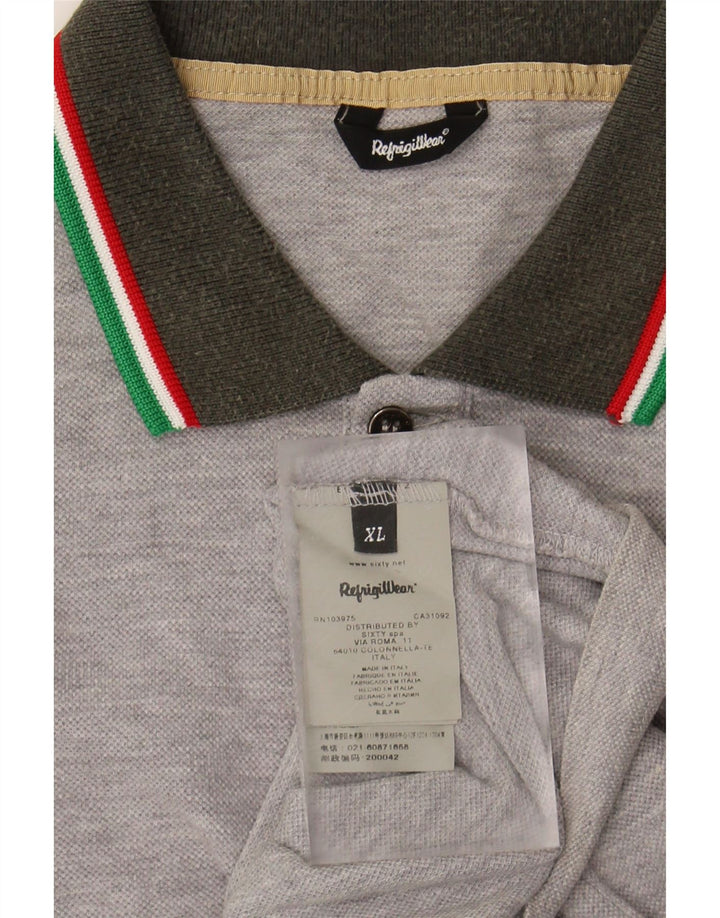 REFRIGIWEAR Mens Polo Shirt XL Grey Cotton