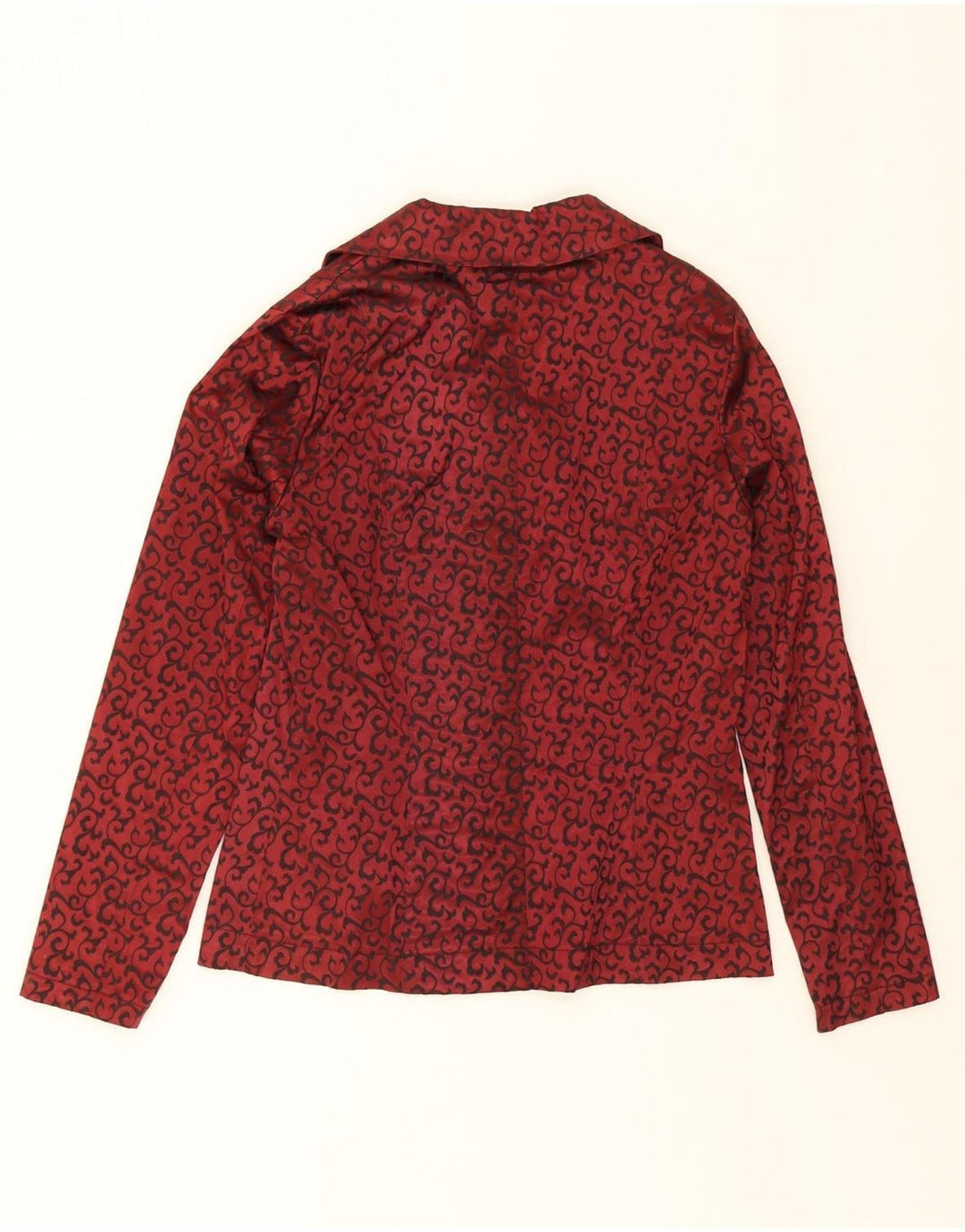 EXTYN Womens 4 Button Blazer Jacket IT 46 Large Burgundy Paisley Acetate Vintage Extyn and Second-Hand Extyn from Messina Hembry 