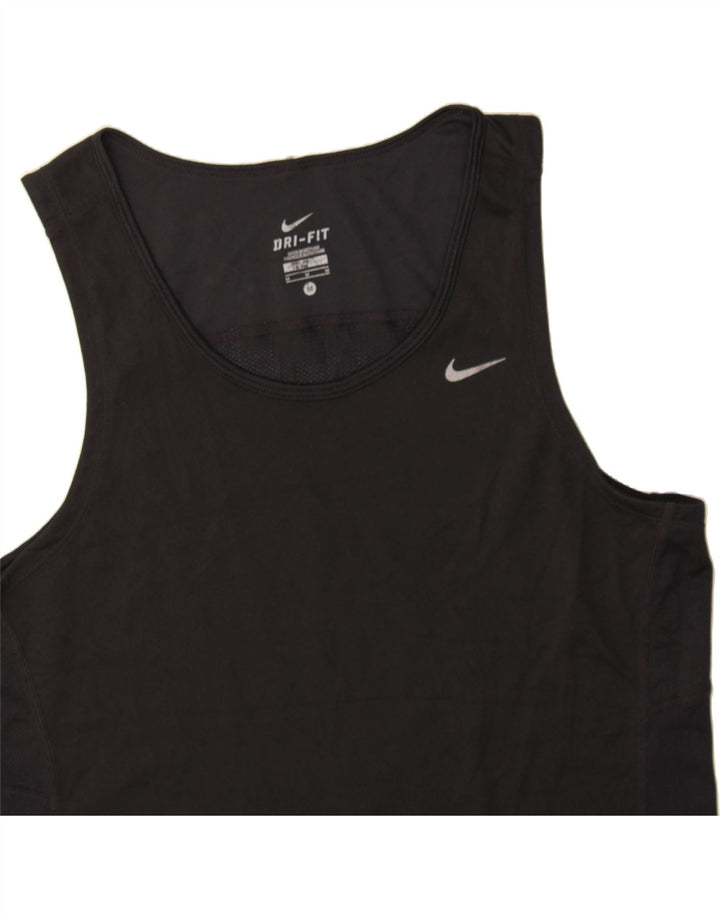NIKE Womens Dri Fit Vest Top UK 14 Medium Black Polyester Vintage Nike and Second-Hand Nike from Messina Hembry 