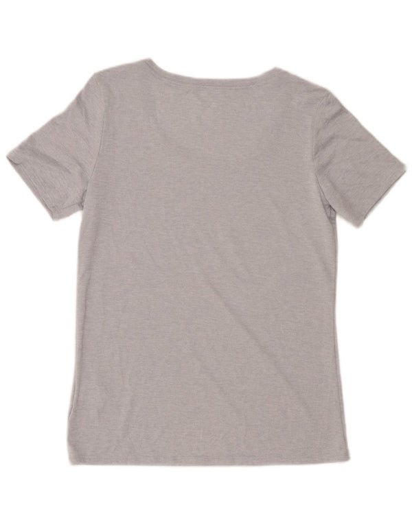 Nike Dame Dri Fit T-Shirt Top UK 10 Small Grå Flecked Polyester