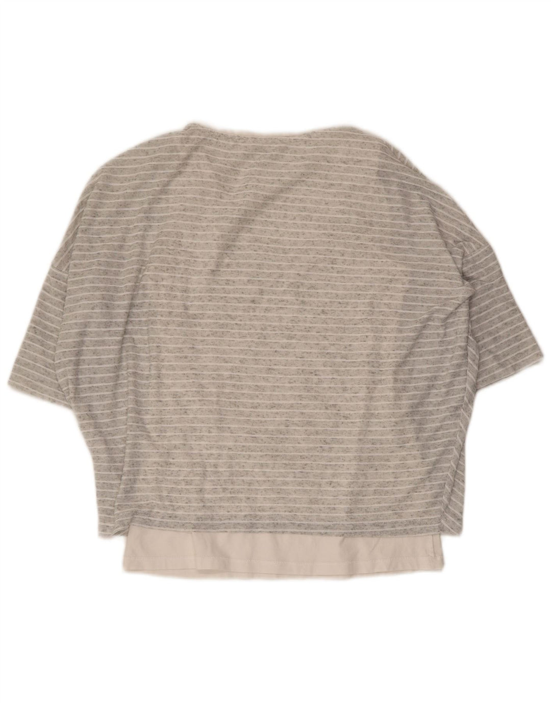 FASE otte Dame Loose Fit Bluse Top UK 10 Small Grey Pinstripe