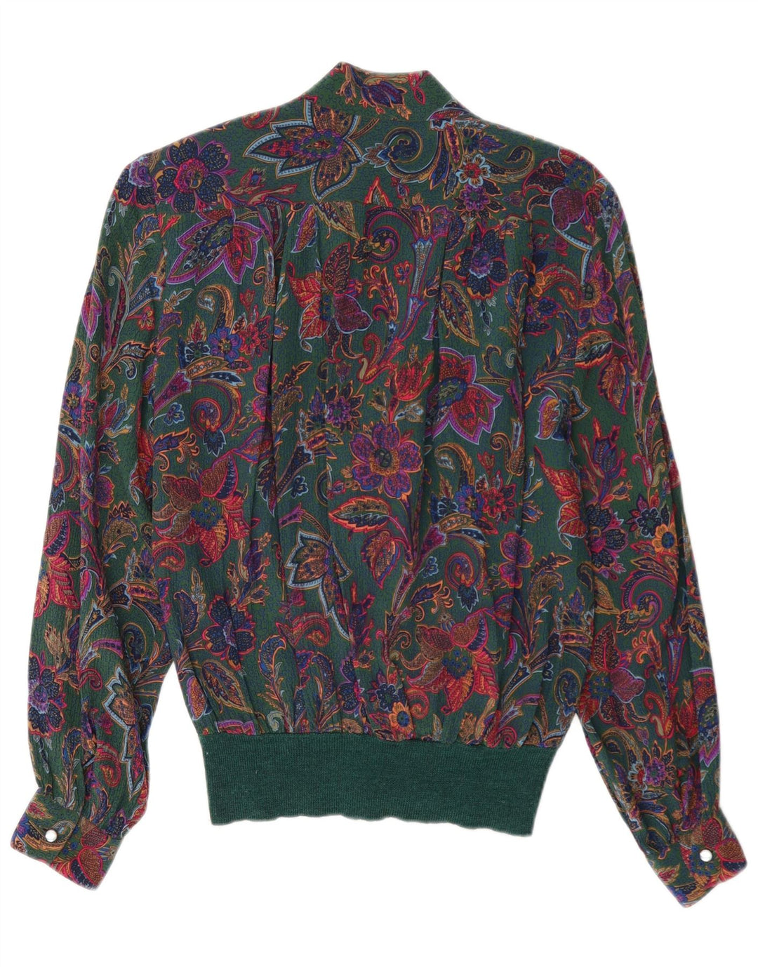 Santini Dame Pullover Shirt Bluse UK 14 Large Green Floral