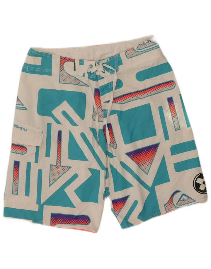 Quiksilver Herre grafiske svømmeshorts Medium hvid geometrisk polyester