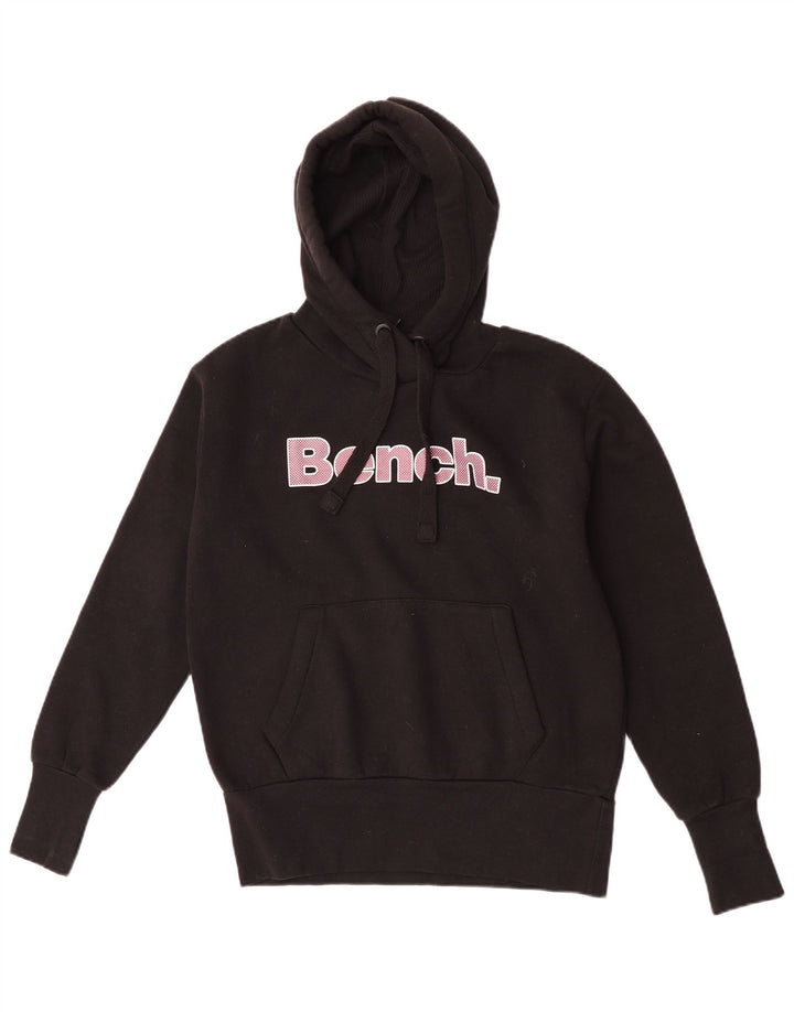 Bænk grafisk hættetrøje til kvinder UK 12 Medium Sort bomuld