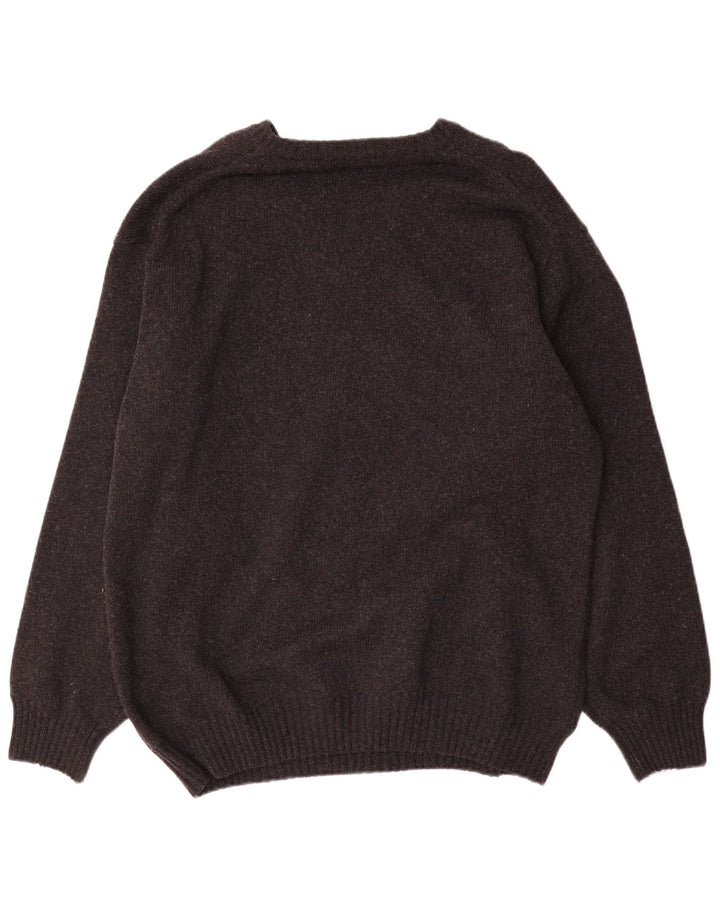 Burlington Herre V-hals sweater IT 52 XL Grå Uld