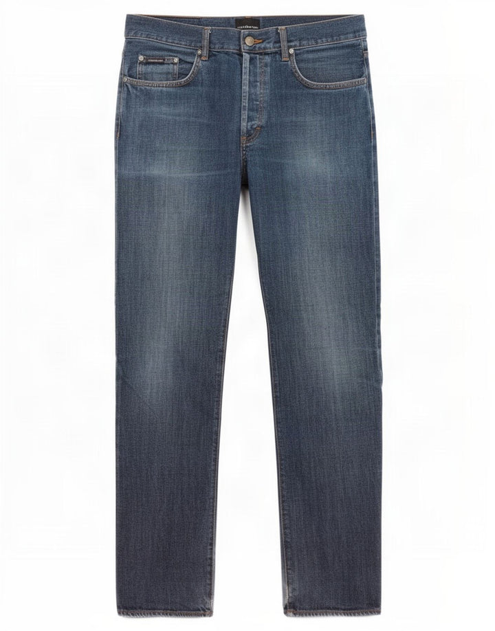Calvin Klein Straight Jeans til mænd W36 L33 Blå Bomuld