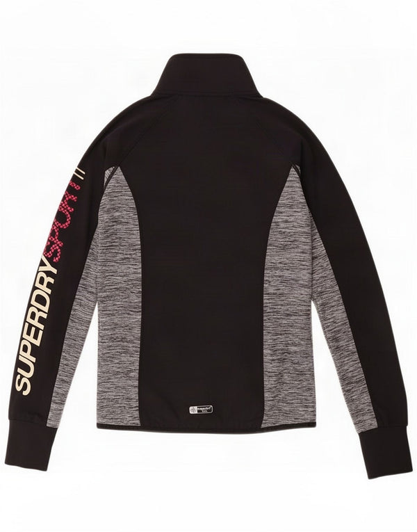 Superdry Grafisk træningsdragt topjakke til kvinder UK 10 Small Black Colourblock