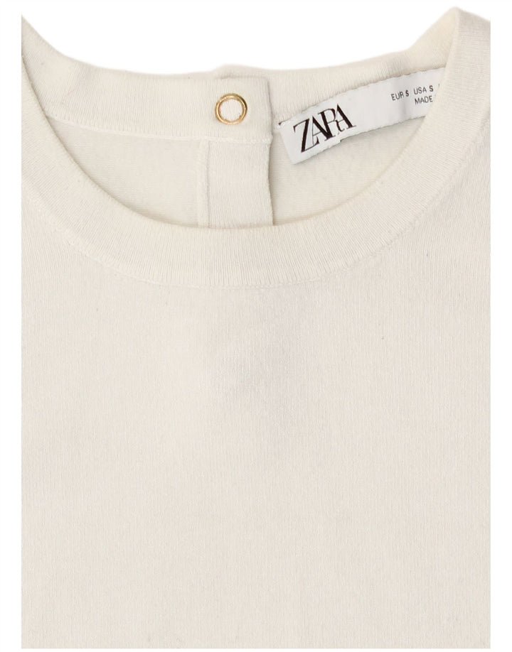 Zara Dame Vest Tank Top UK 10 Small White