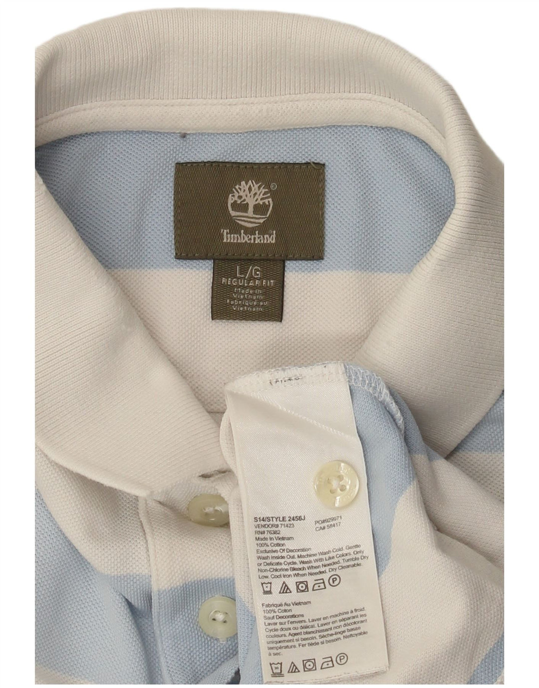 Timberland Herre Regular Fit Polo Shirt Stor blå stribet bomuld