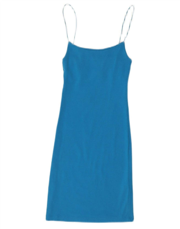 ZARA Womens Slip Dress UK 8 Small Blue Cotton