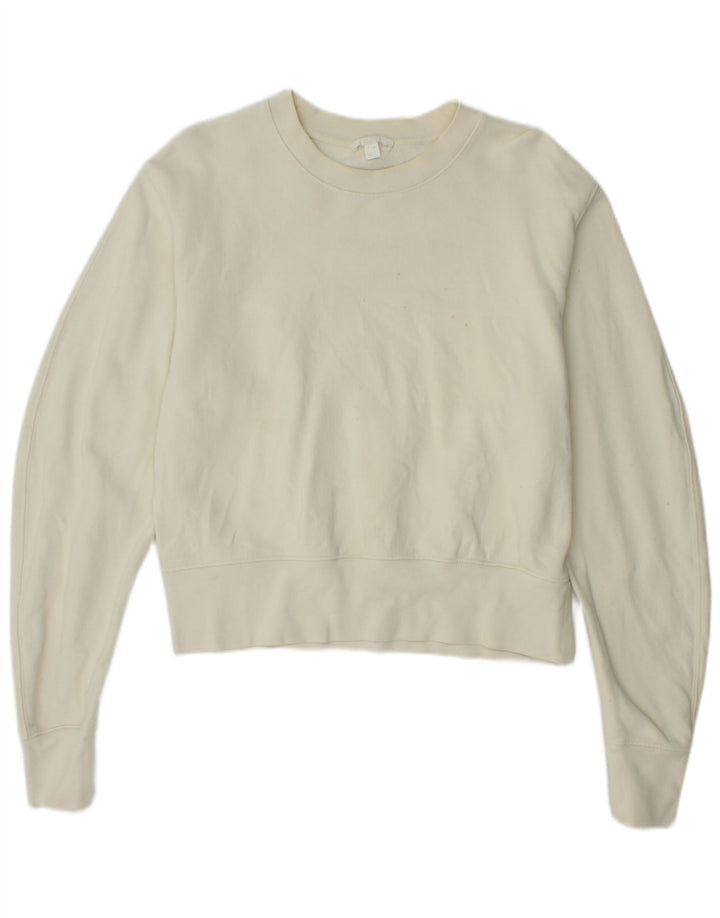 Cos Dame Oversized Sweatshirt Jumper UK 10 Small Off White Bomuld
