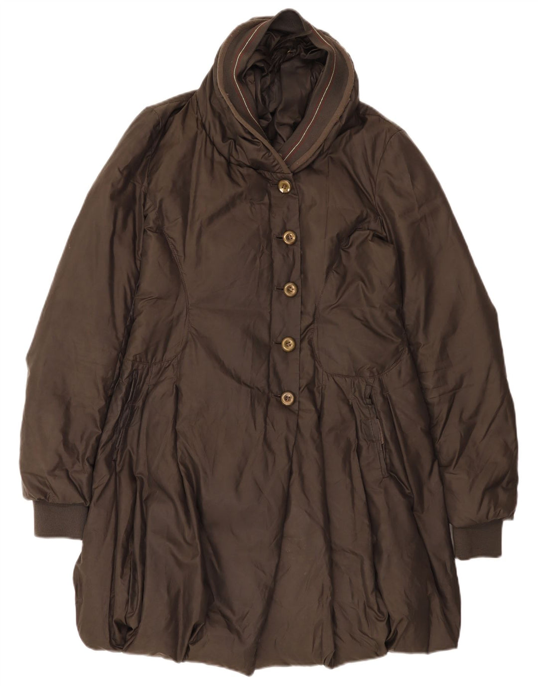 Marithe Francois Girbaud Dame Polstret Frakke UK 10 Small Brown Polyester