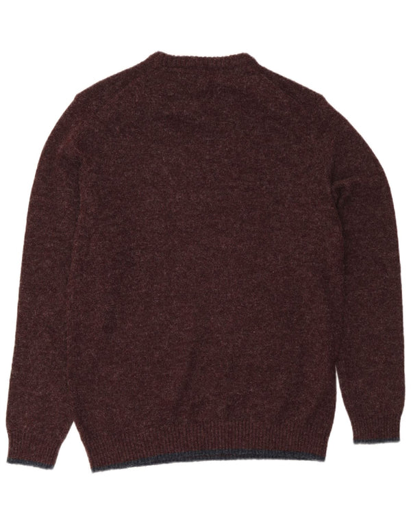 Weird Fish Herre Crew Neck Jumper Sweater Large Burgundy Polyester