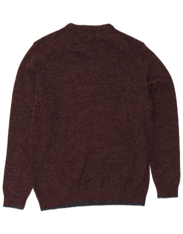 Weird Fish Herre Crew Neck Jumper Sweater Large Burgundy Polyester