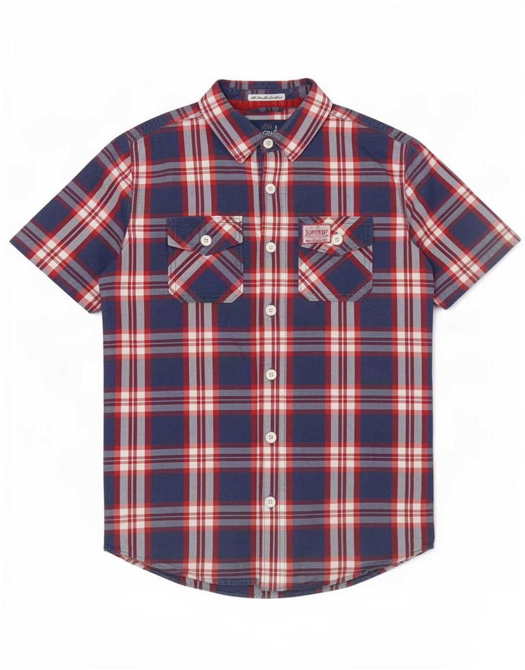 Superdry Kortærmet Herreskjorte Medium Blå Plaid Bomuld