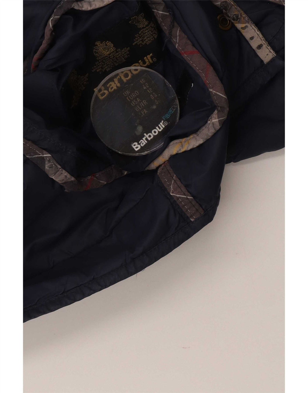 Barbour polstret jakke til kvinder UK 16 Large Navy Blue Colourblock Polyamid