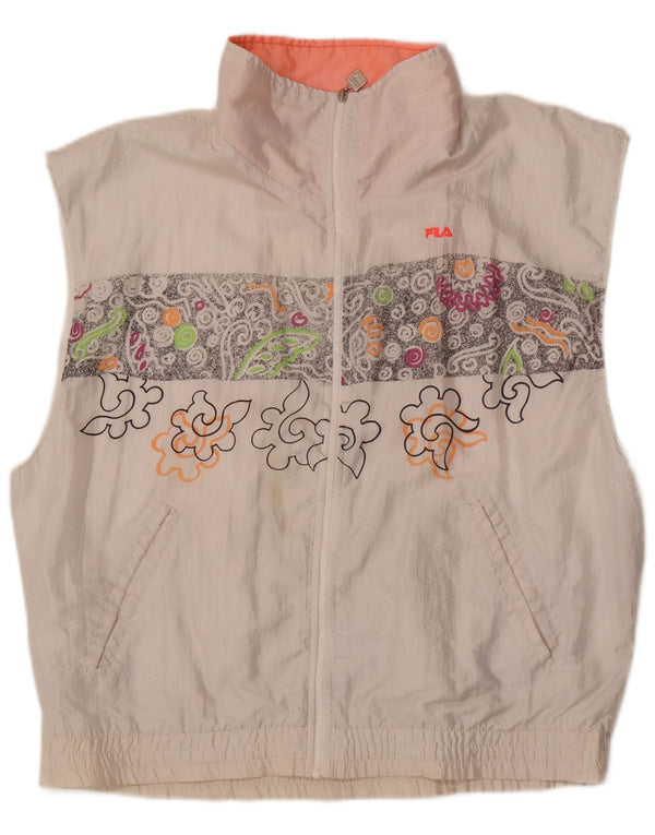 Fila Womens Loose Fit træningsdragt Topjakke IT 46 Large White Floral