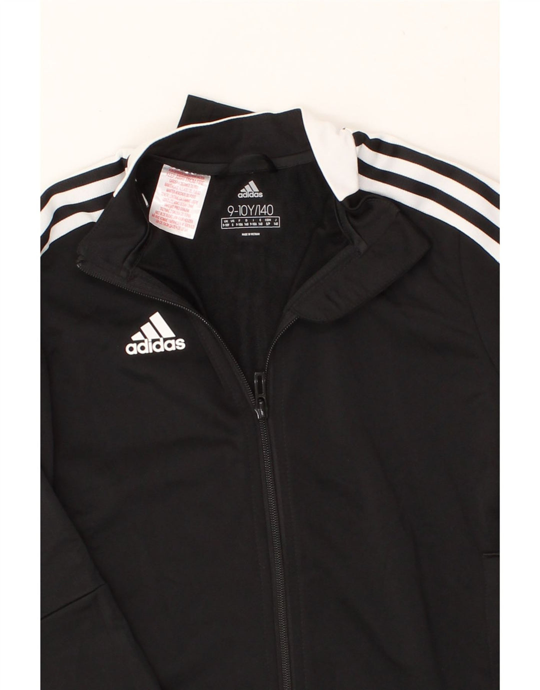 ADIDAS Boys Tracksuit Top Jacket 9-10 Years Black Colourblock Polyester Vintage Adidas and Second-Hand Adidas from Messina Hembry 