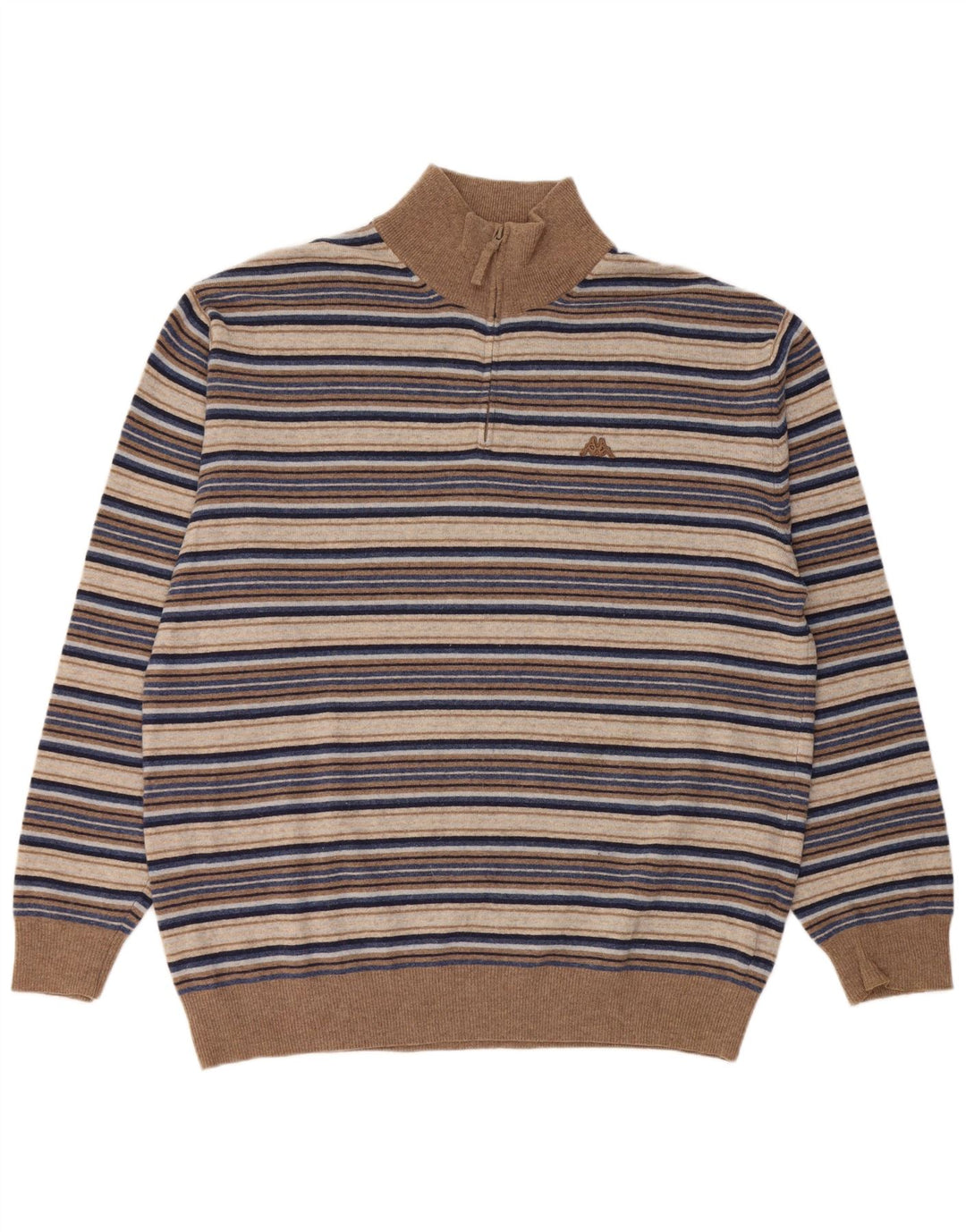 Kappa Herre Zip Neck Jumper Sweater 3XL Flerfarvet Stribet Uld