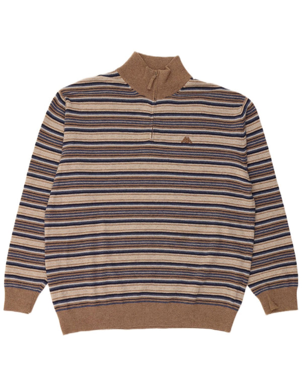 Kappa Herre Zip Neck Jumper Sweater 3XL Flerfarvet Stribet Uld