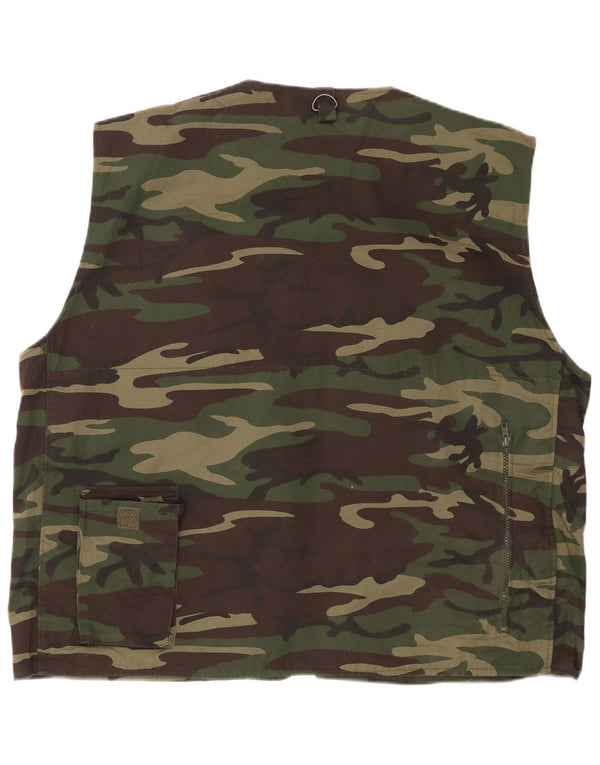 ESSE EMME Herre Utility Gilet UK 42 XL Khaki Camouflage Polyester