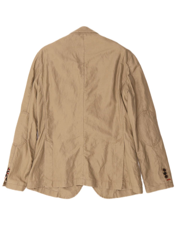 Napapijri Herre Geographic 2-knaps blazerjakke UK 38 Medium Beige Bomuld