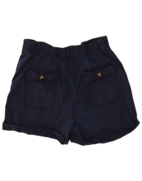 Marks & Spencer Kvinder Højtaljede Casual Shorts UK 12 Medium W34 Navy Blue