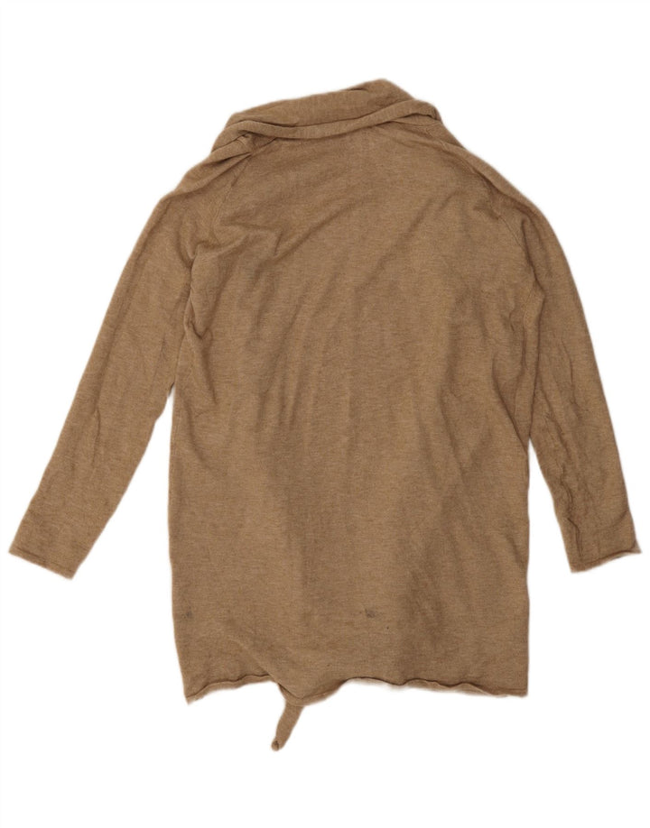 Zara Dame Longline Cardigan Sweater UK 14 Medium Beige