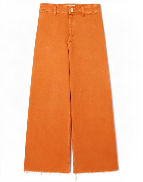 Zara Womens The Marine High Waist Wide Leg Jeans EU 42 Large W32 L29 Orange