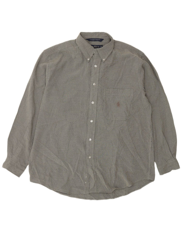 Nautica Herreskjorte Large Navy Blue Houndstooth Bomuld Classic
