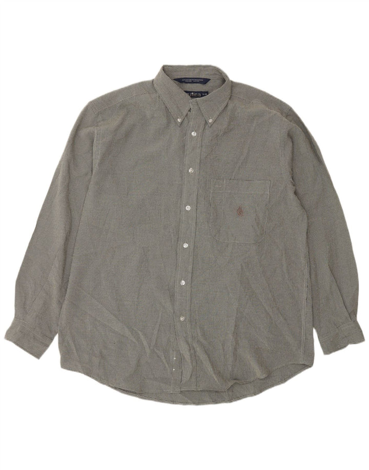 Nautica Herreskjorte Large Navy Blue Houndstooth Bomuld Classic