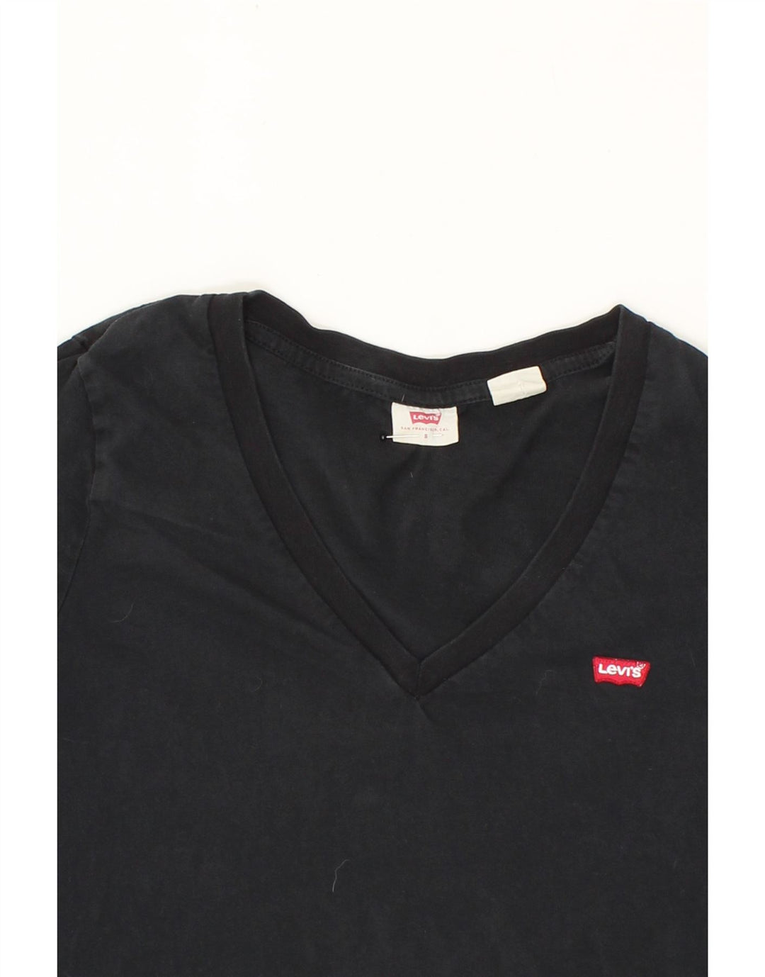 LEVI'S Womens T-Shirt Top UK 10 Small Black Cotton Vintage Levi's and Second-Hand Levi's from Messina Hembry 