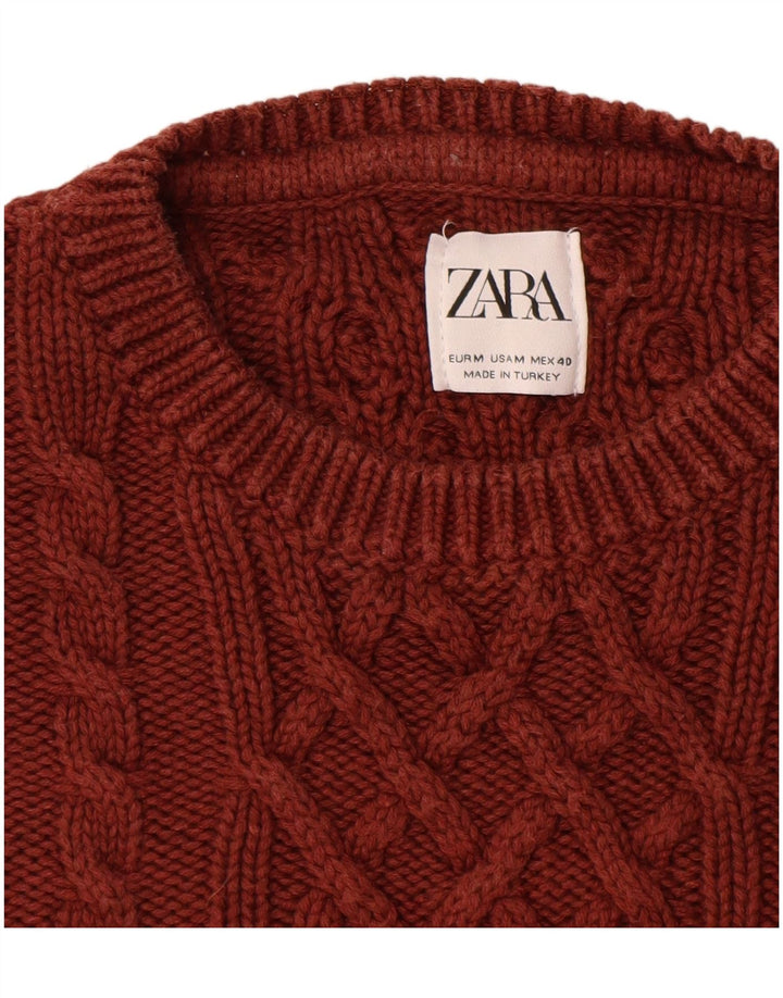 Zara Herre sweater med rund hals, medium brun