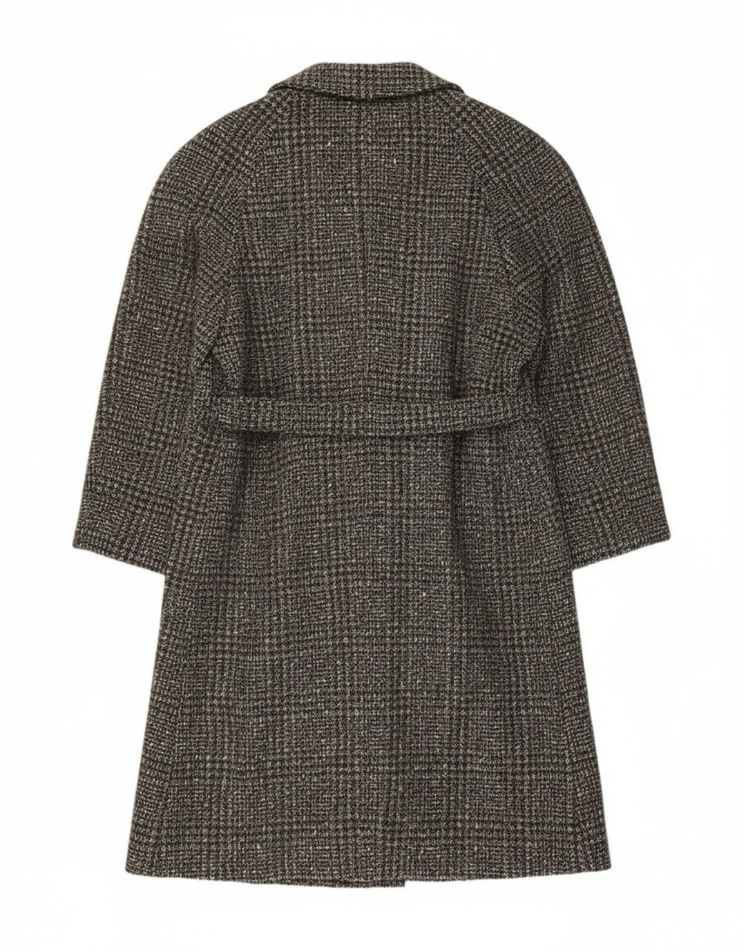 Vintage Dame Overfrakke IT 54 3XL Grå Ternet Virgin Wool