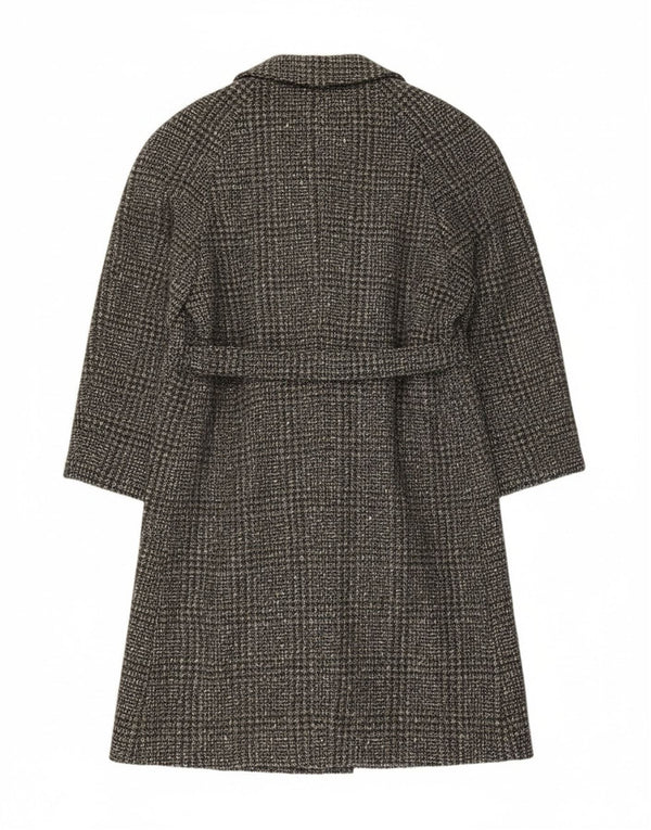 Vintage Dame Overfrakke IT 54 3XL Grå Ternet Virgin Wool