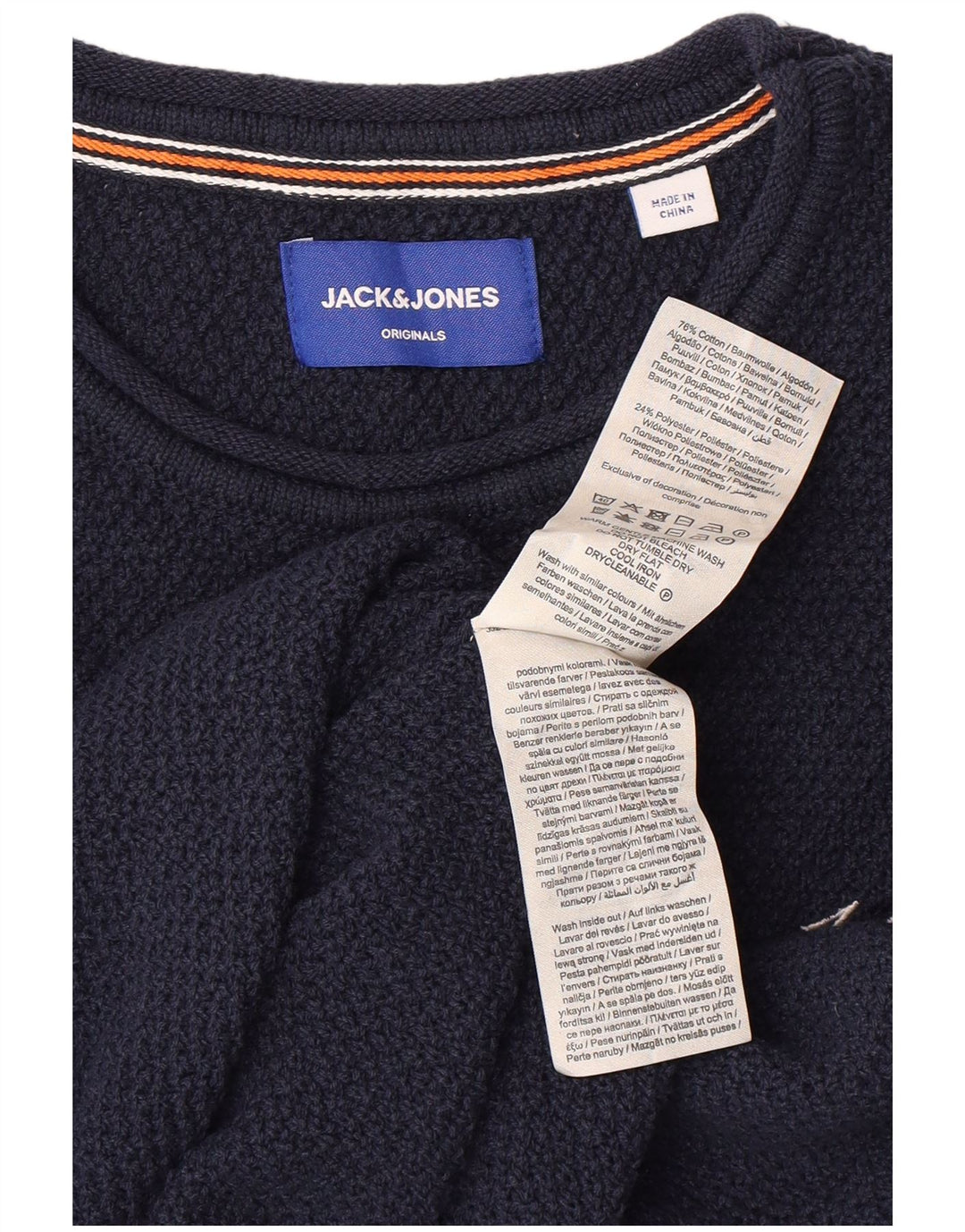 JACK & JONES Mens Crew Neck Jumper Sweater Small Navy Blue Cotton