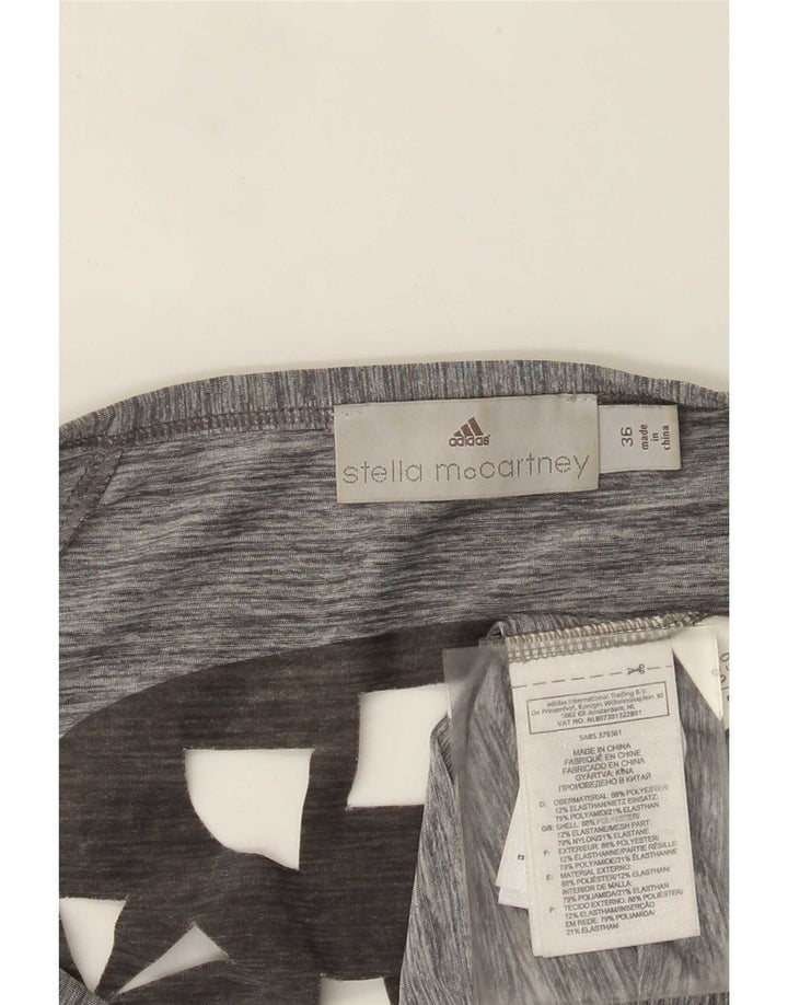 Adidas Dame Stella McCartney Grafisk Tunika Top EU 36 Lille Grå Polyester