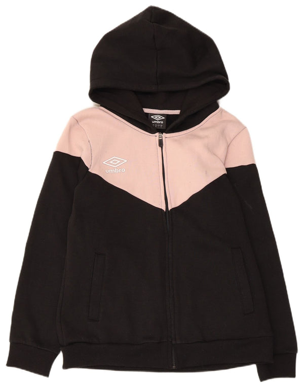 Umbro Dame Hættetrøje Sweater UK 12 Medium Sort Colourblock Bomuld