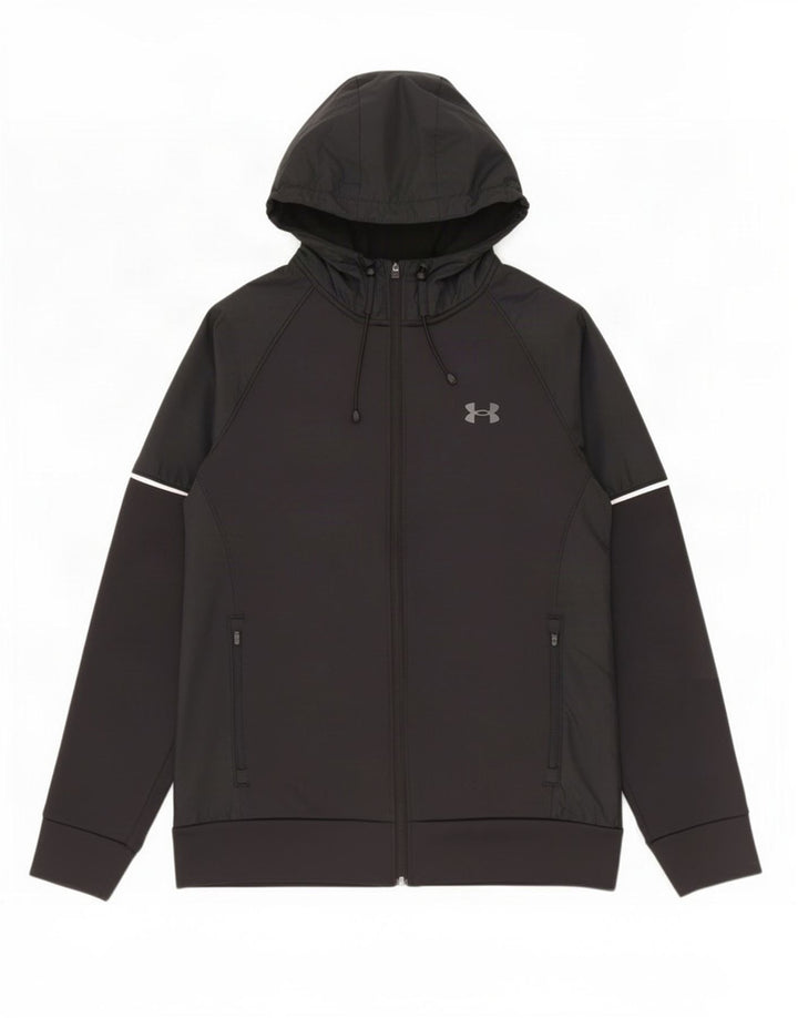 Under Armour Herre grafisk hættetrøje med lynlås mellem sort polyester