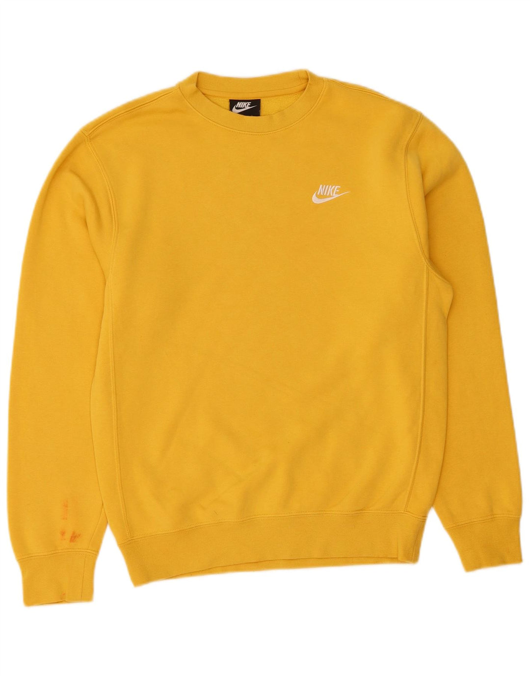 NIKE Mens Sweatshirt Jumper XS Yellow Cotton