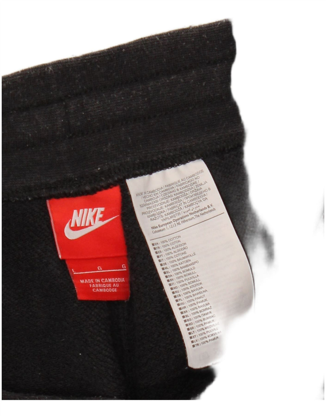 Nike grafiske sportsshorts til mænd, store sorte bomuld