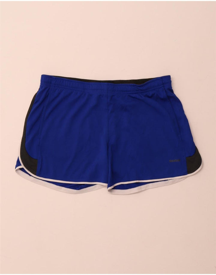 Reebok Sportsshorts til kvinder UK 16 Large Navy Blue Colourblock Polyester