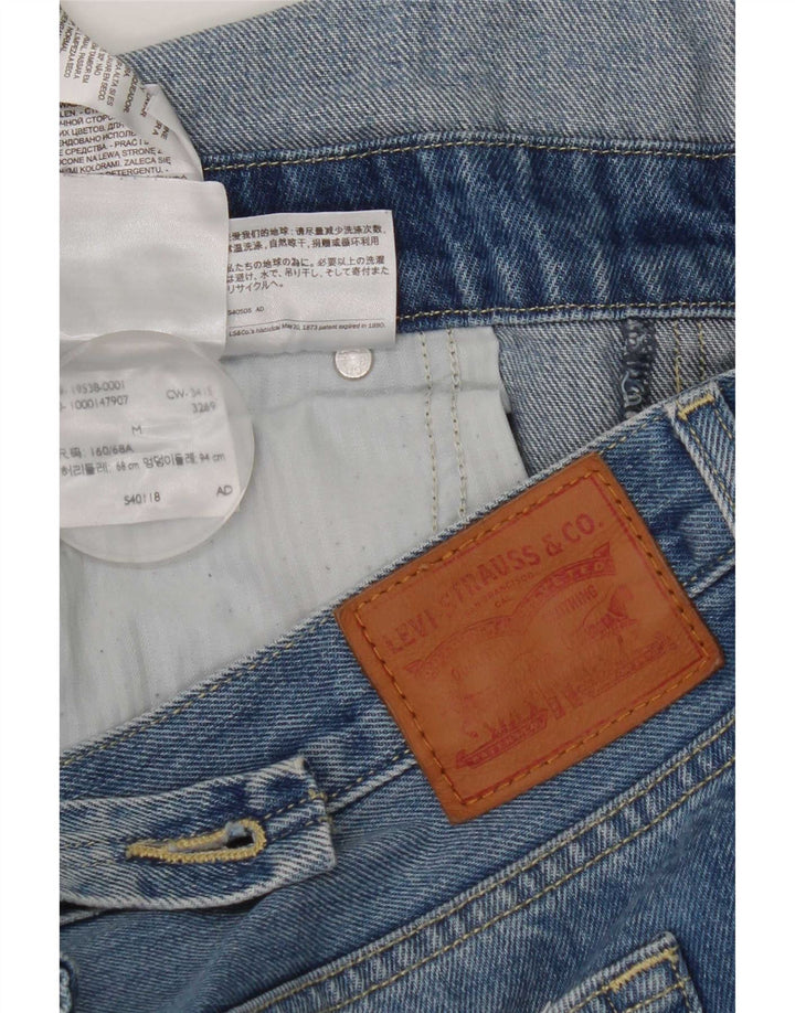 Levi's Dame Distressed Dungarees Lige Jeans Medium W36 L27 Blå