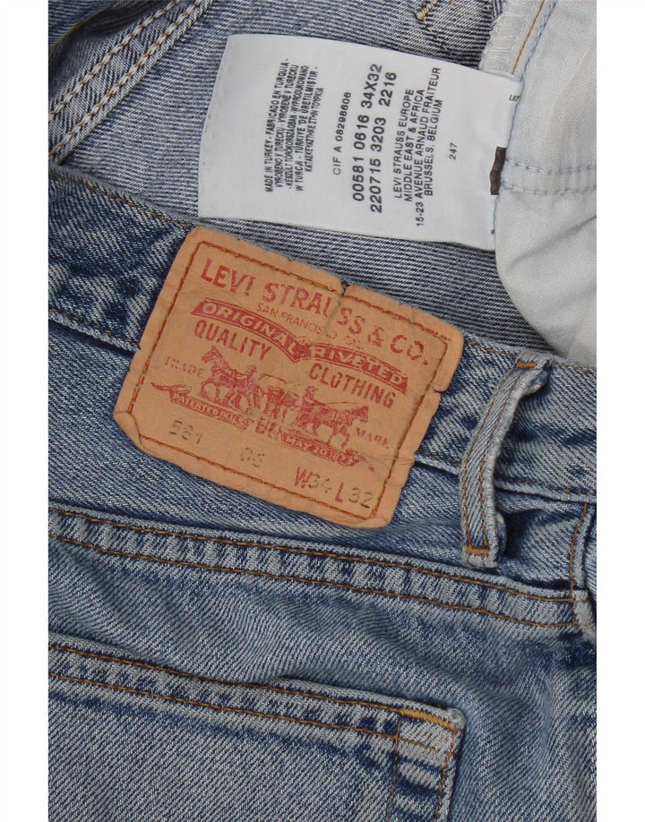 Levi's Dame 581 Straight Jeans W34 L32 Blå Bomuld