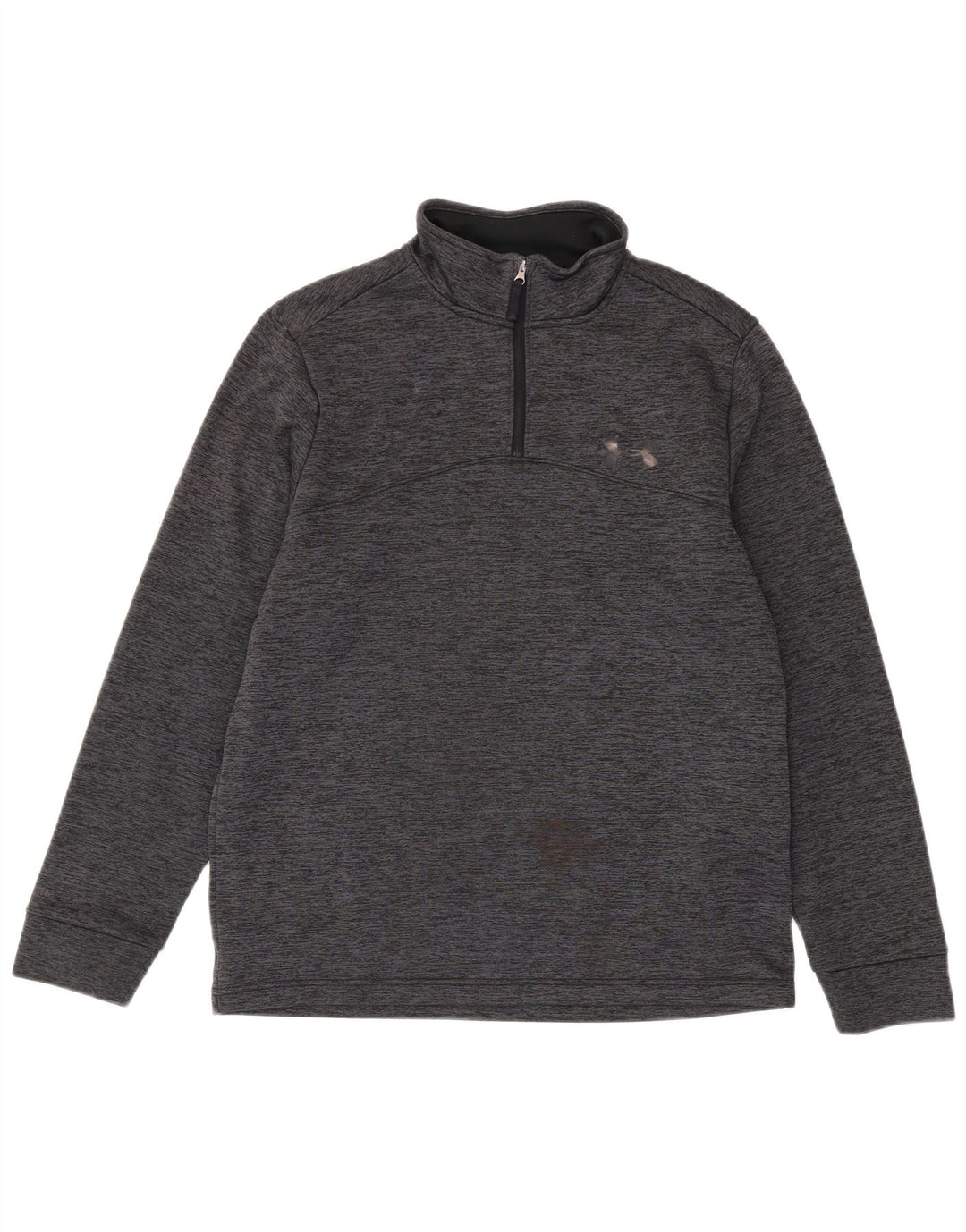 Under Armour Herre Cold Gear Zip Neck Sweatshirt Jumper Medium Grey Flecked