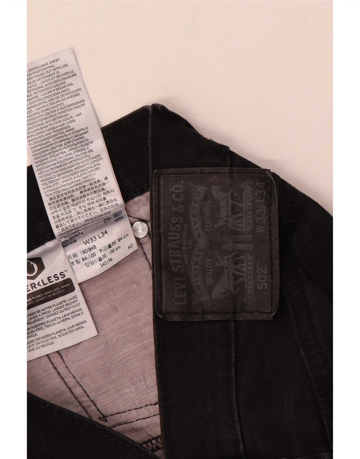 Levi's Herre 502 tilspidsede jeans W33 L34 Sort bomuld