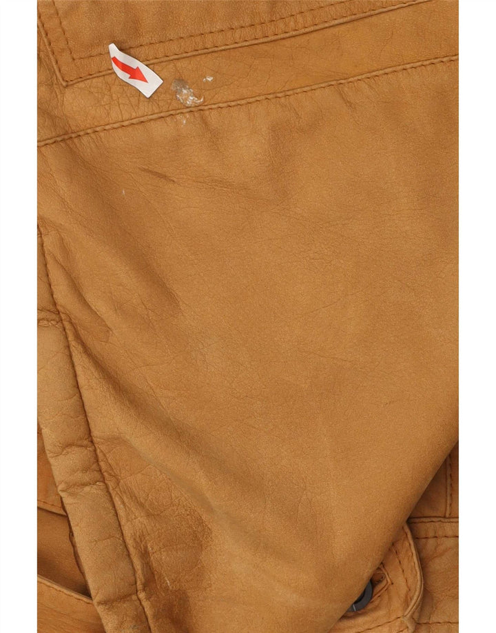 Vintage herre læderjakke IT 54 2XL Beige