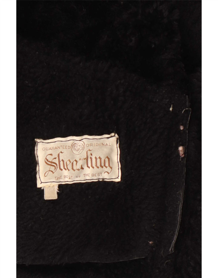 Vintage Dame Oversized Shearling Jacket IT 44 Medium Sort
